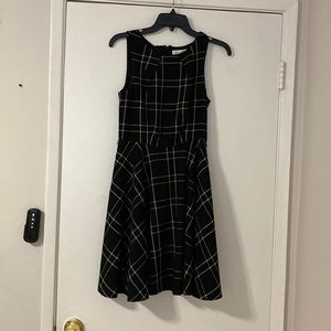 black plaid dress